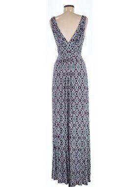 Tart v-neck Adriana Blue and Orange Geometric Maxi dress